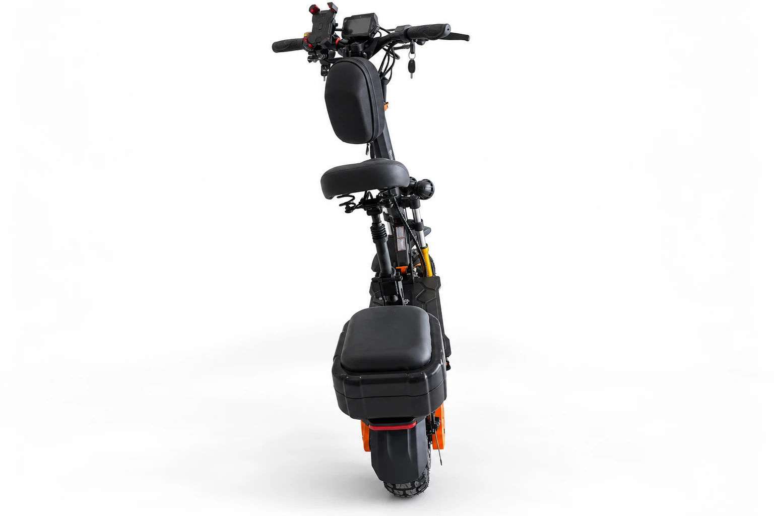 Patinete elétrico Bonmad M5 Pro preto e laranja - traseira