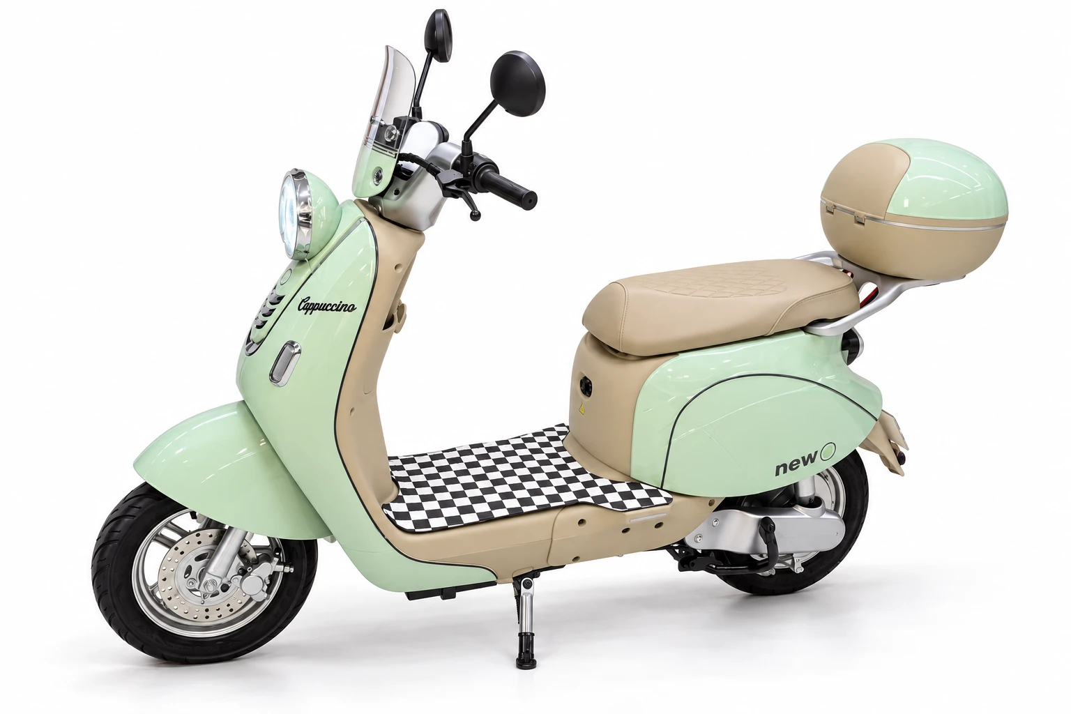 Scooter elétrica Cappuccino verde - lateral esquerda