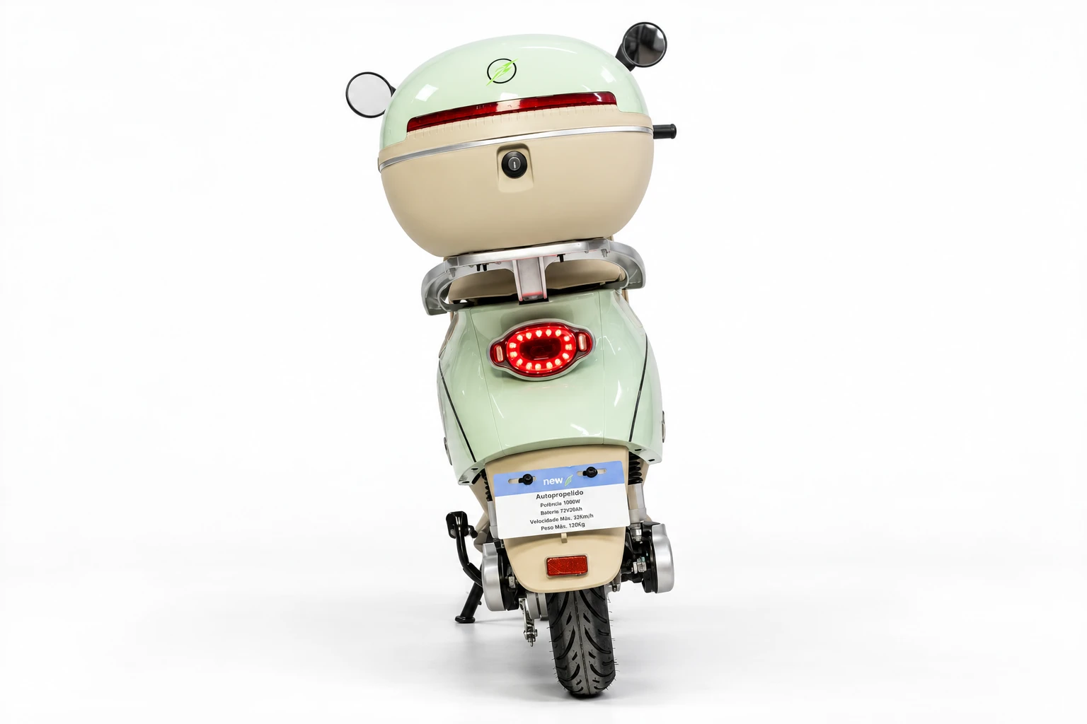 Scooter elétrica Cappuccino verde - traseira