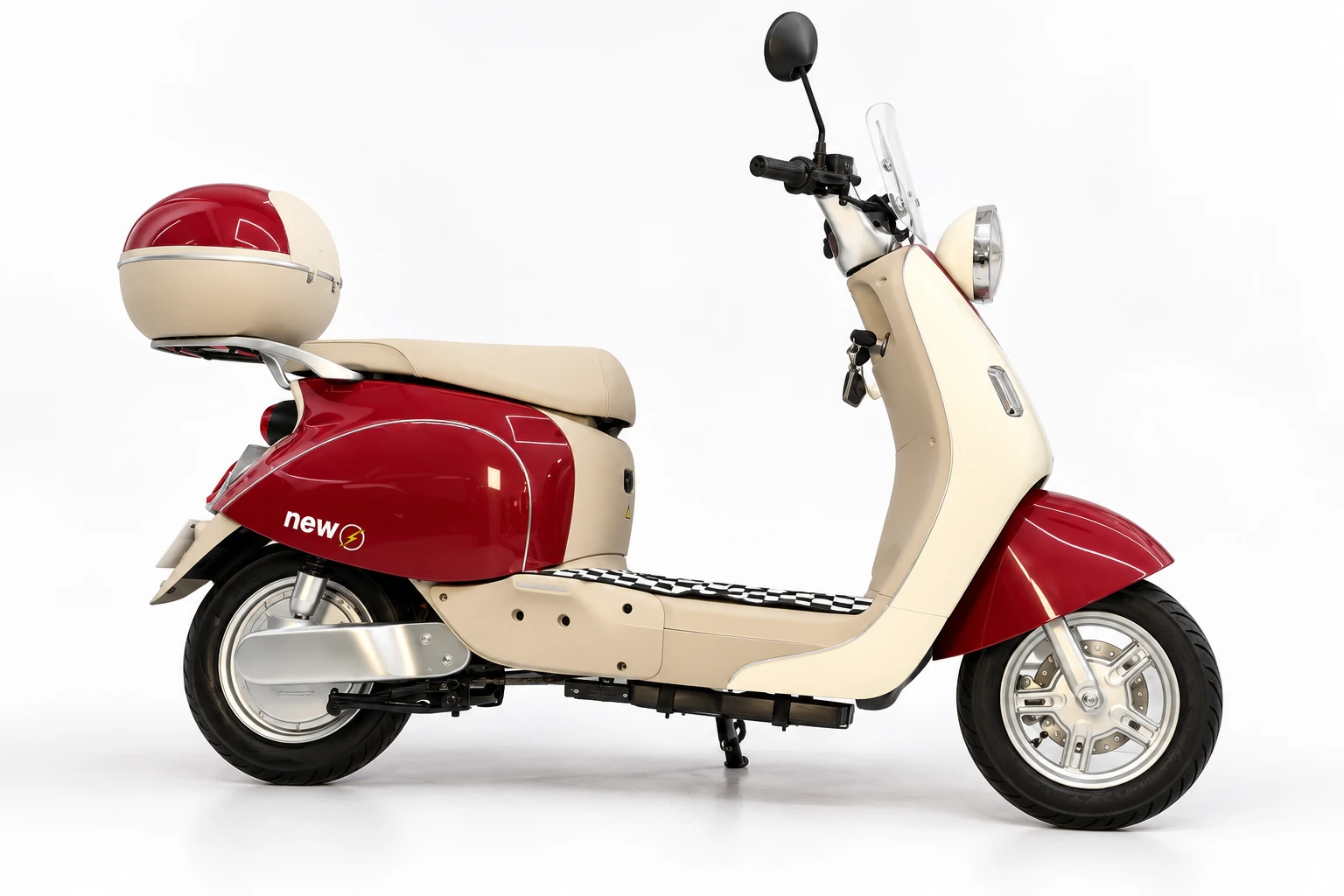 Scooter elétrica Cappuccino vermelha - lateral direita