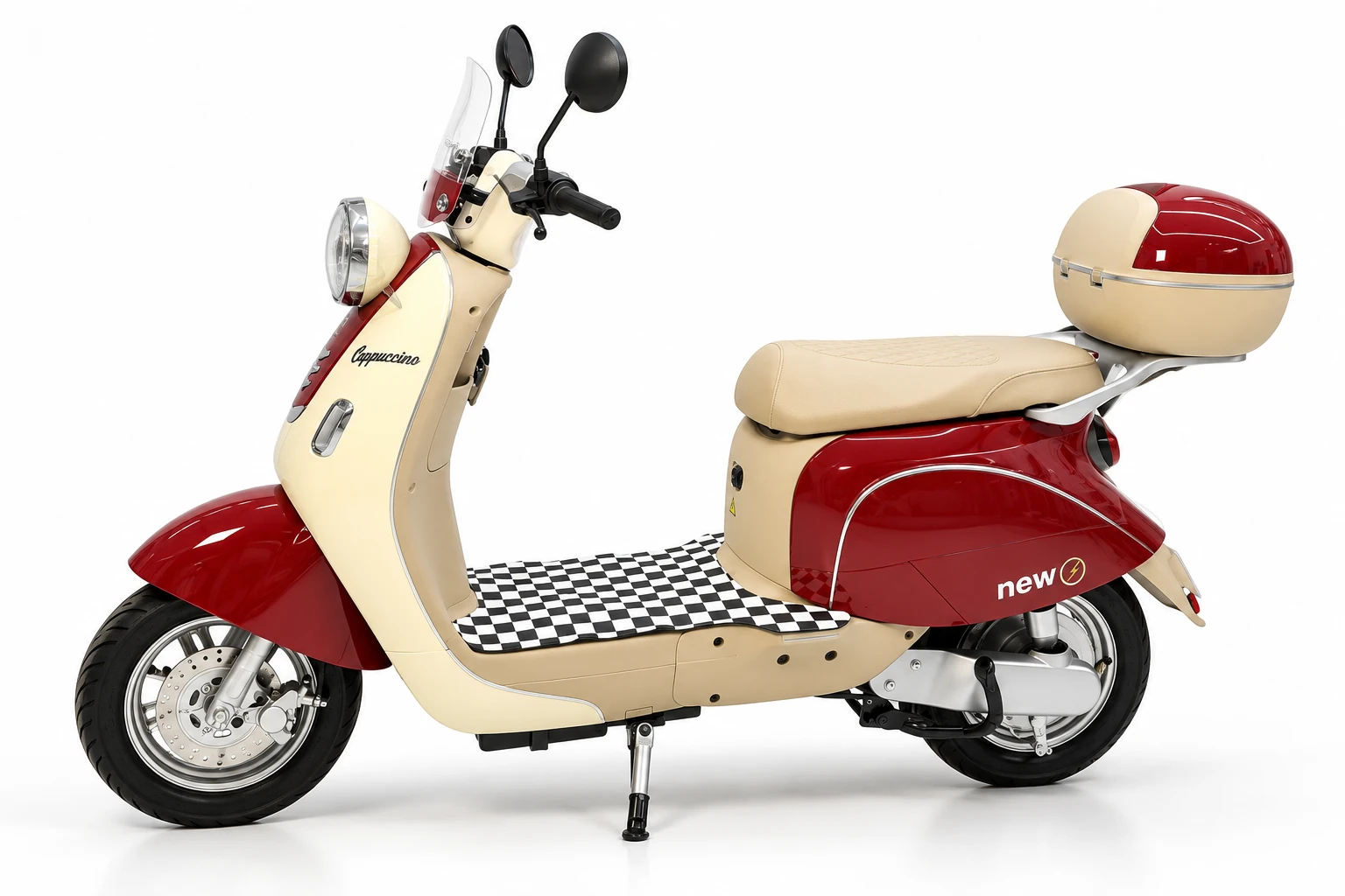 Scooter elétrica Cappuccino vermelha - lateral esquerda
