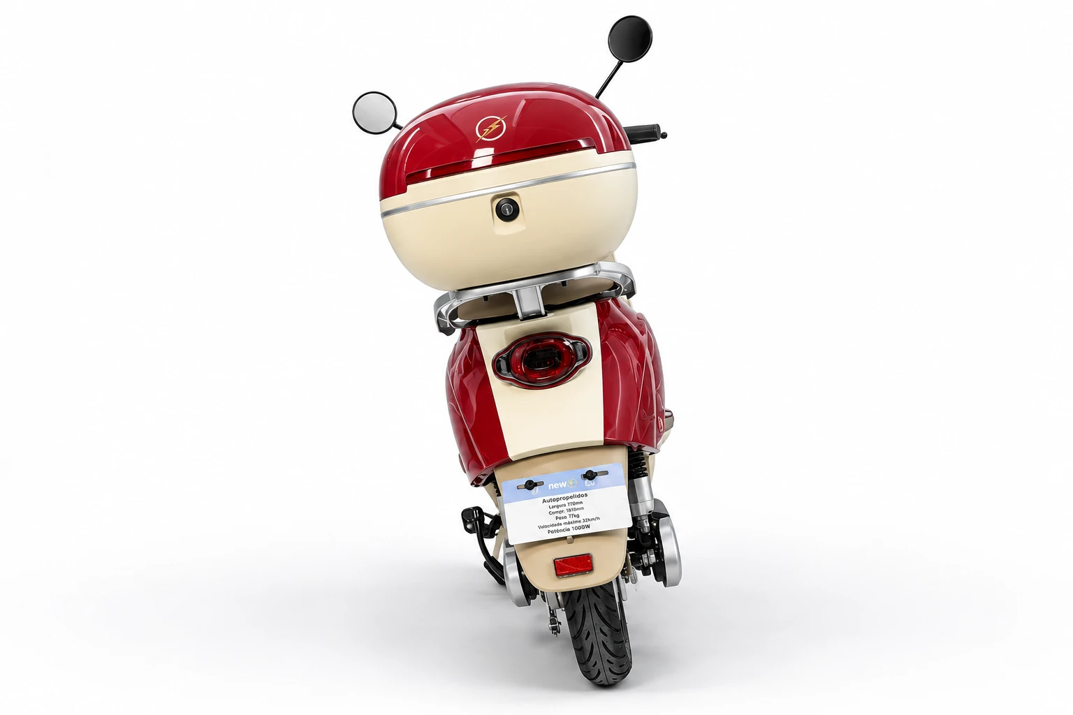 Scooter elétrica Cappuccino vermelha - traseira