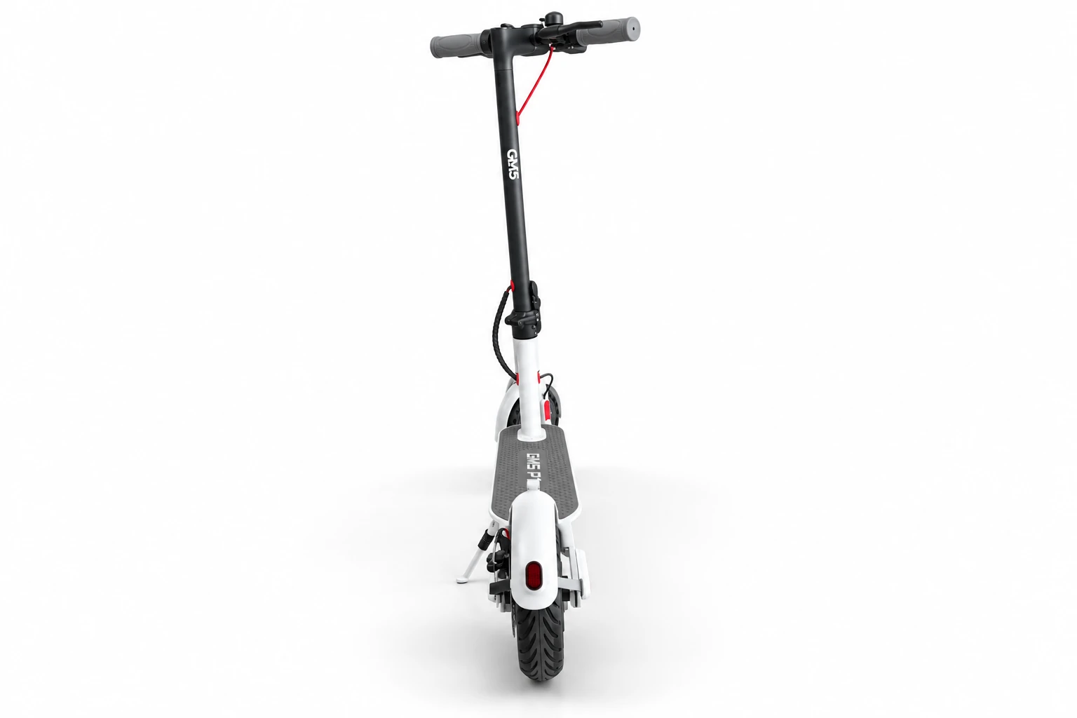 Patinete elétrico GM5 P1 branco e preto - traseira