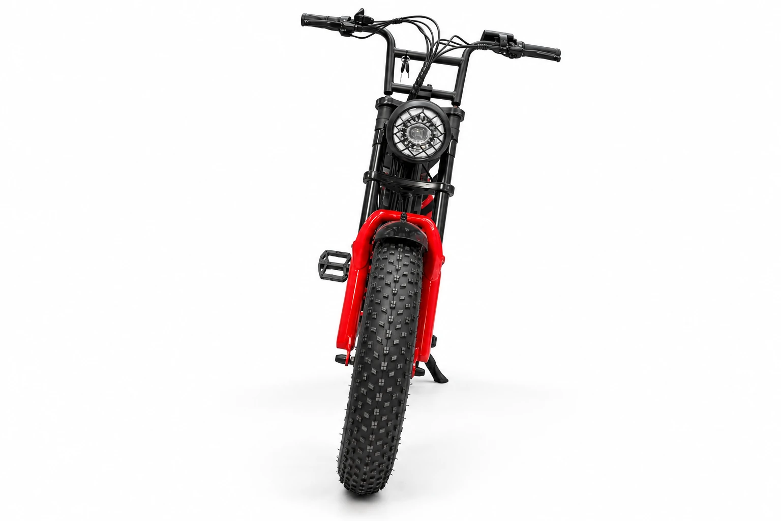 Bicicleta elétrica Konnan Winner vermelha e preta - frente