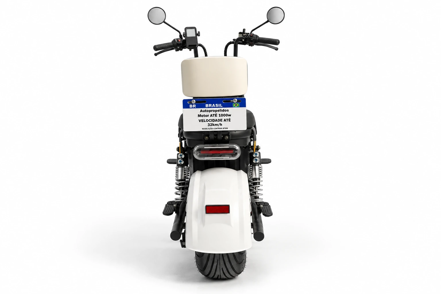 Scooter elétrica X18 Stylus branca - vista traseira