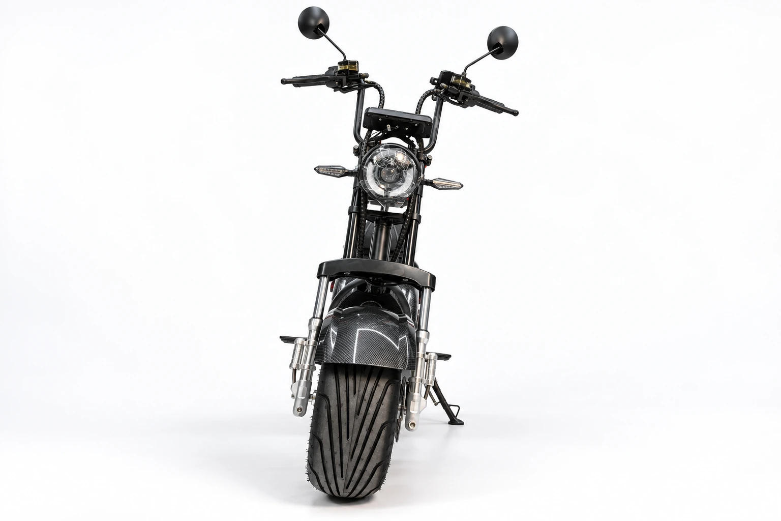Scooter elétrica X18 Stylus preta - vista frontal
