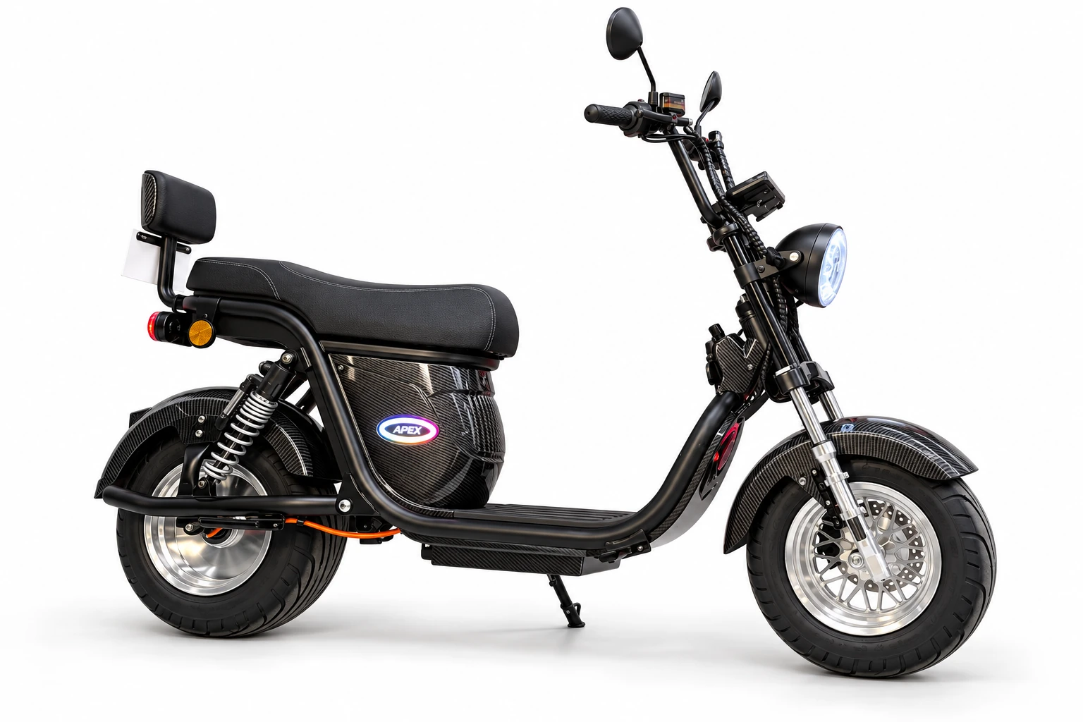 Scooter elétrica X18 Stylus preta - lateral direita