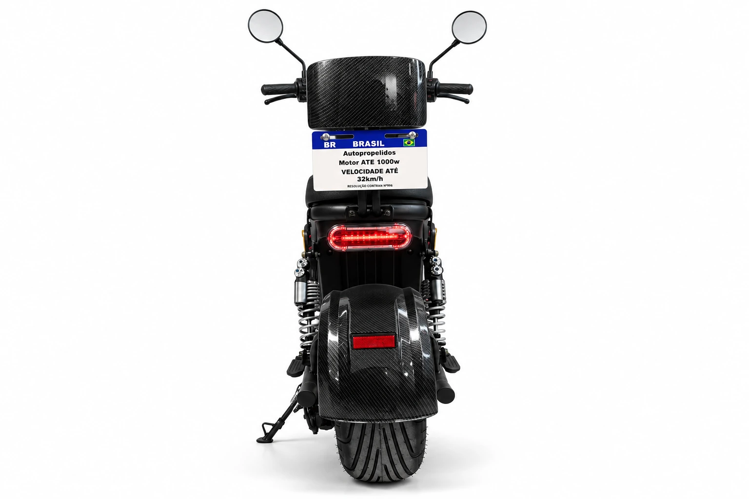 Scooter elétrica X18 Stylus preta - vista traseira